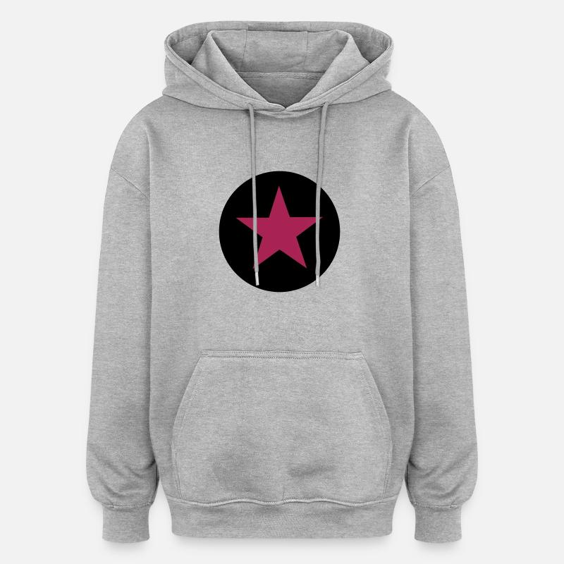 Star, les étoiles - Sweat à capuche oversize unisexe - gris chiné