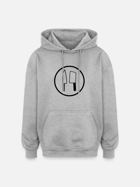 Cuisinier/Boucher - Sweat à capuche oversize unisexe - gris chiné