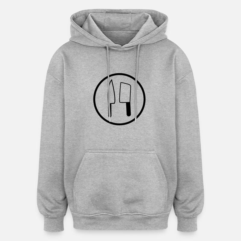 Cuisinier/Boucher - Sweat à capuche oversize unisexe - gris chiné