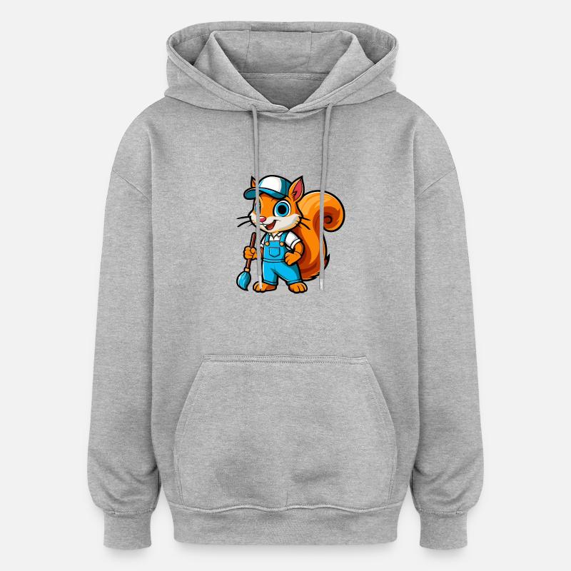 Eichhoernchen Maler - Oversized Unisex Hoodie - Grau meliert