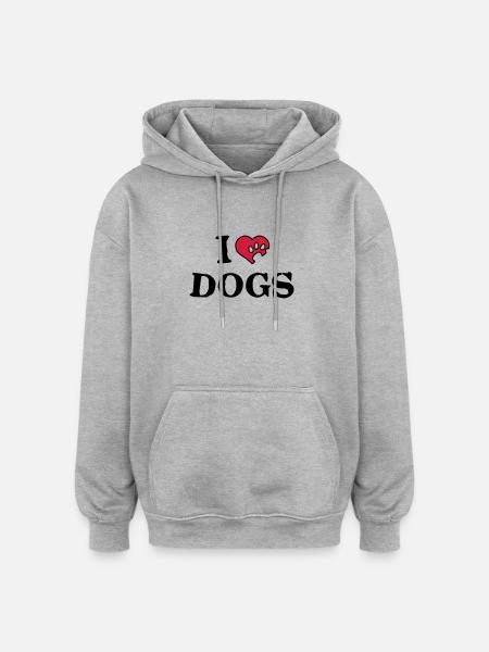 hundeherz_a_2c - Oversized Unisex Hoodie - Grau meliert