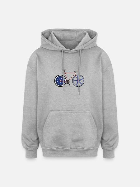 I Love My American Bike - Oversized Unisex Hoodie - heather grey