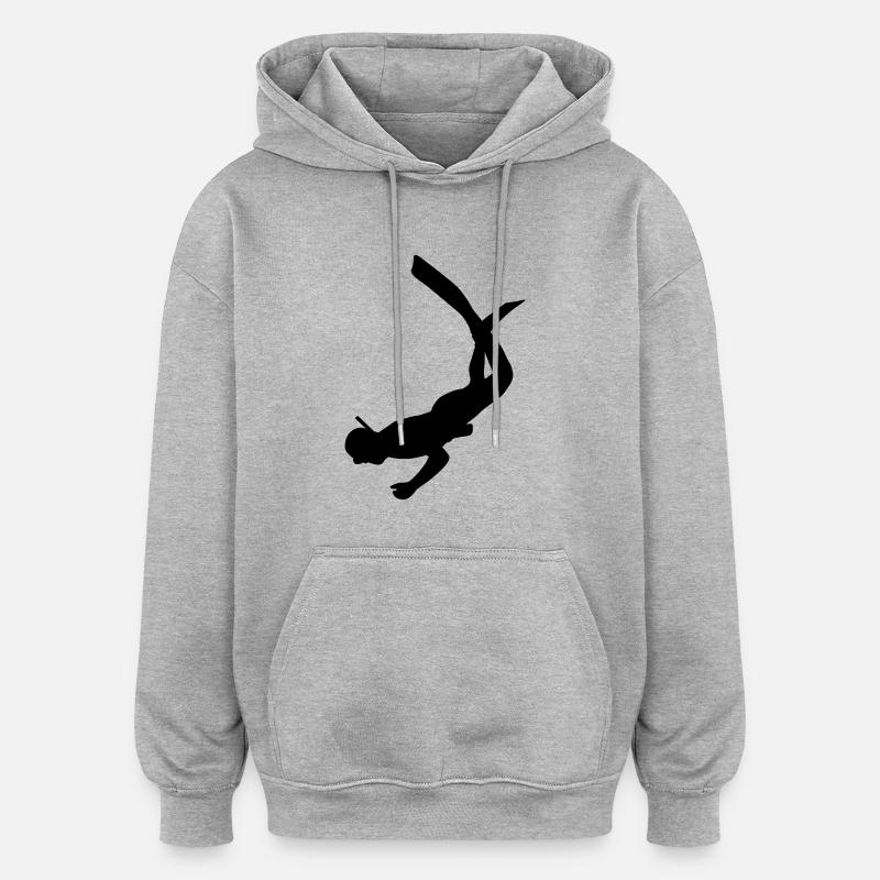 plongeur4 - Sweat à capuche oversize unisexe - gris chiné