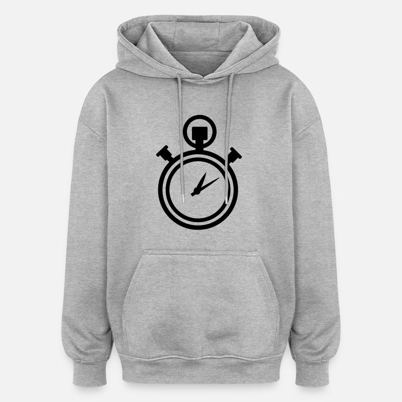 Stop watch - Oversized Unisex Hoodie - heather grey