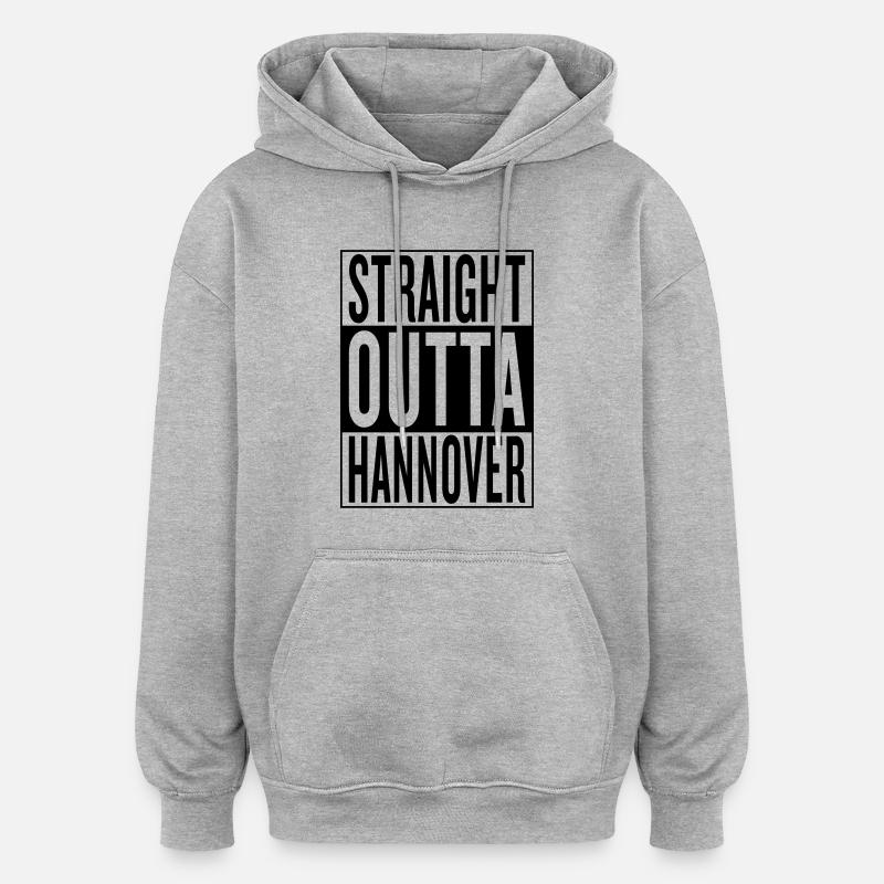 straight outta Hannover - Oversized Unisex Hoodie - Grau meliert