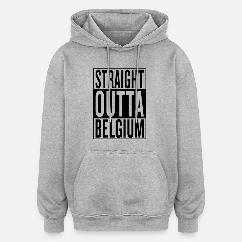 Belgium - Sweat à capuche oversize unisexe - gris chiné