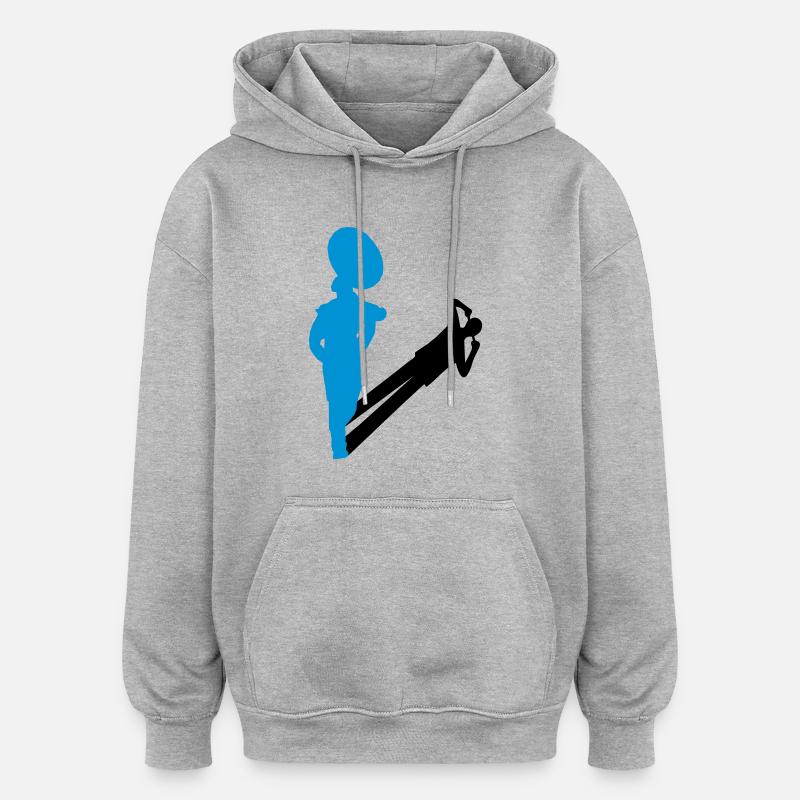 sousaphone - Sweat à capuche oversize unisexe - gris chiné