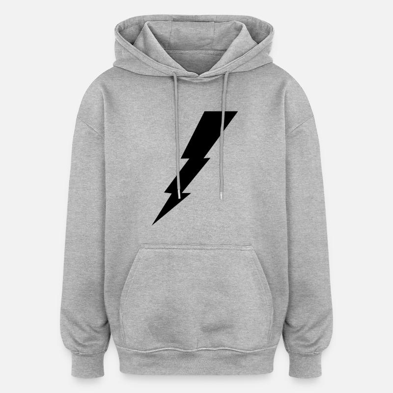 Flash éclair - Sweat à capuche oversize unisexe - gris chiné