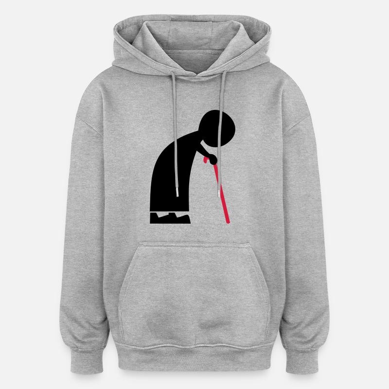 grand-mère - Sweat à capuche oversize unisexe - gris chiné