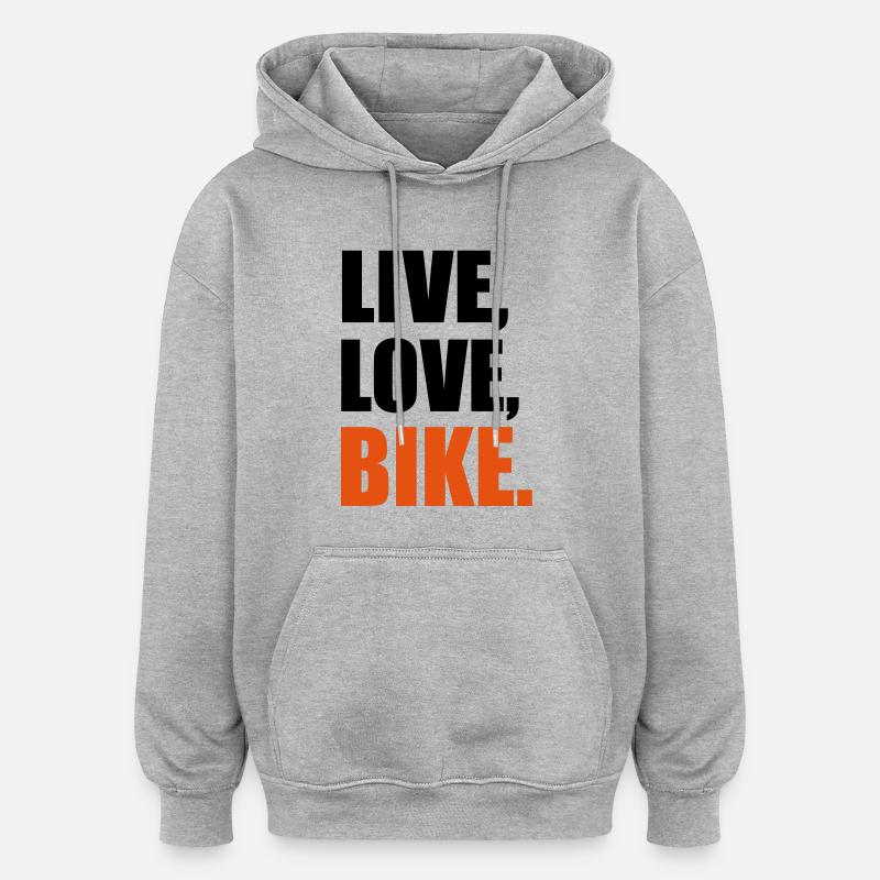 Fahrrad - Oversized Unisex Hoodie - Grau meliert