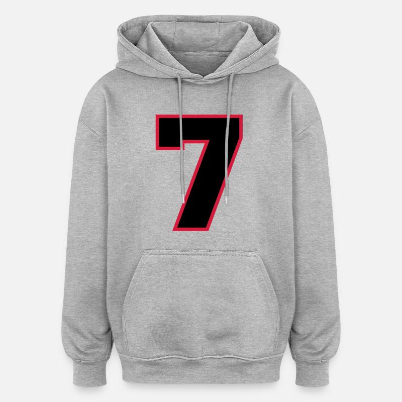 2cnumber7 - Sweat à capuche oversize unisexe - gris chiné