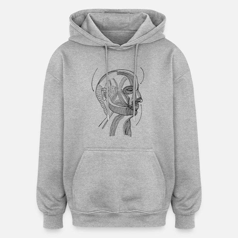 Tête sans sens - Sweat à capuche oversize unisexe - gris chiné