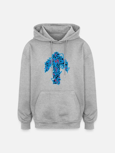pfeil-nach-oben - Oversized Unisex Hoodie - Grau meliert