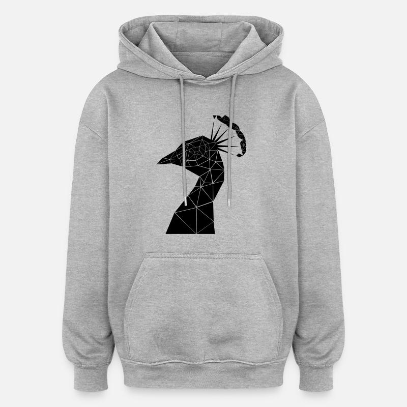 peacock - Oversized Unisex Hoodie - Grau meliert