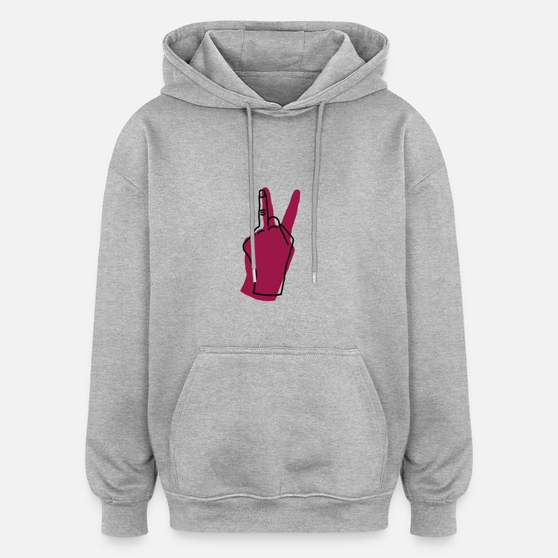 vin de paix - Sweat à capuche oversize unisexe - gris chiné