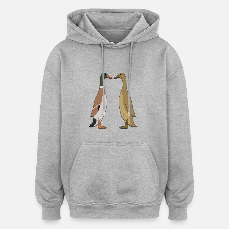 Canard - Sweat à capuche oversize unisexe - gris chiné