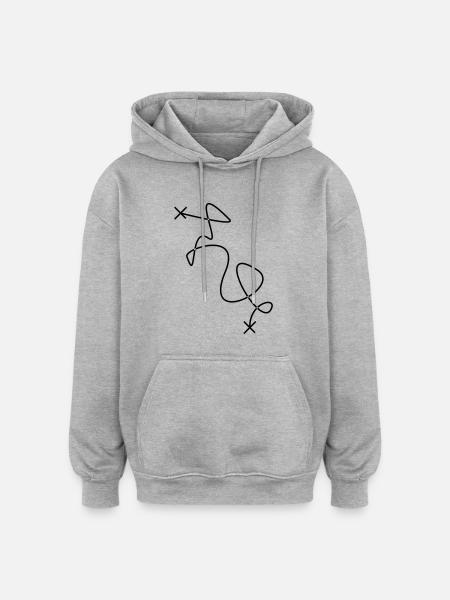 Distance is a . - Oversized Unisex Hoodie - Grau meliert