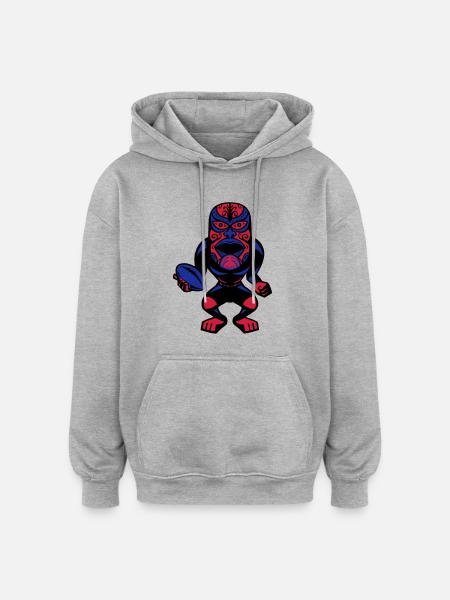 rugby mask - Oversized Unisex Hoodie - heather grey
