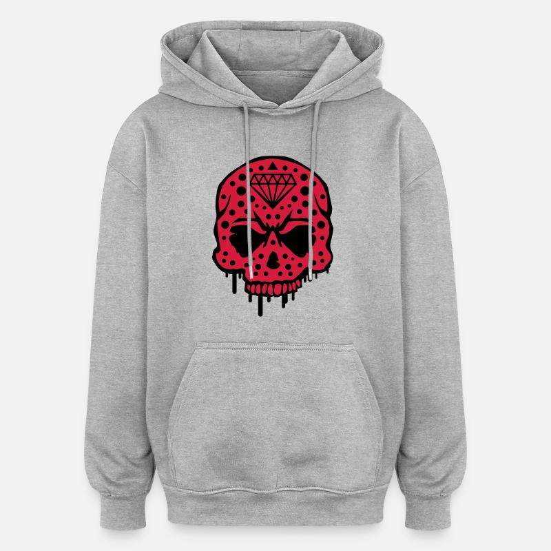 skull_diamond_graffiti_ce2 - Oversized Unisex Hoodie - Grau meliert