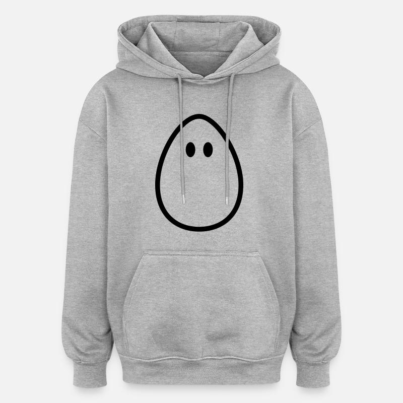 œuf - Sweat à capuche oversize unisexe - gris chiné