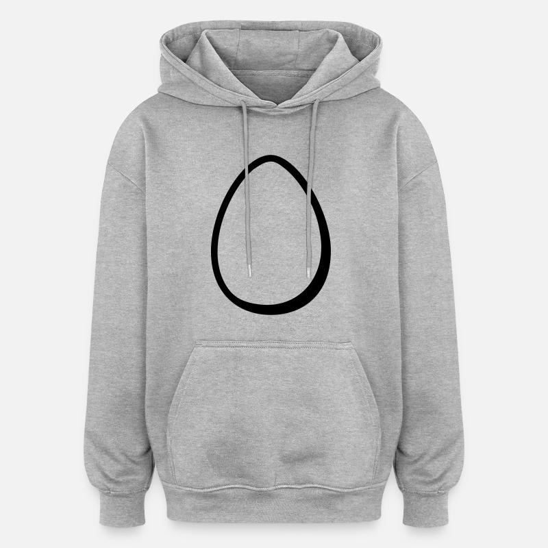 Ei - Oversized Unisex Hoodie - Grau meliert