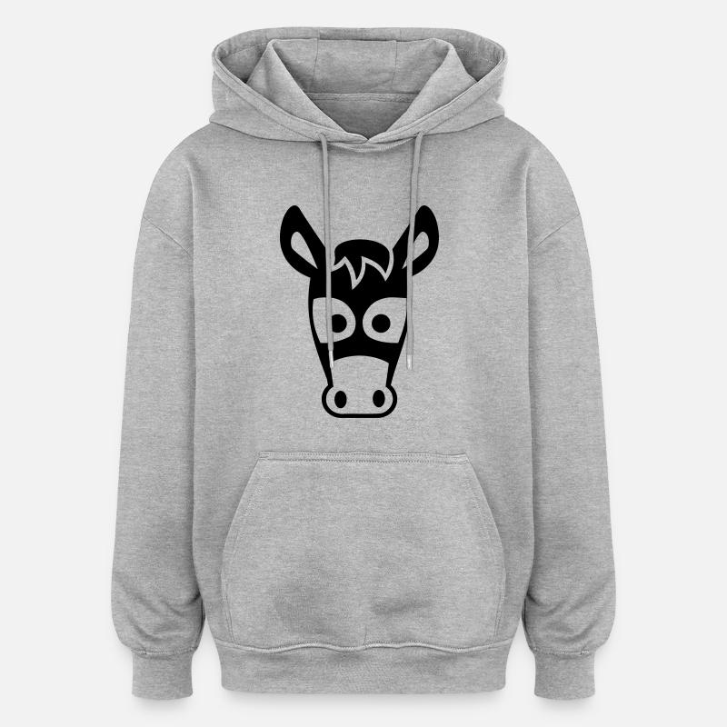 Bourrique - Sweat à capuche oversize unisexe - gris chiné