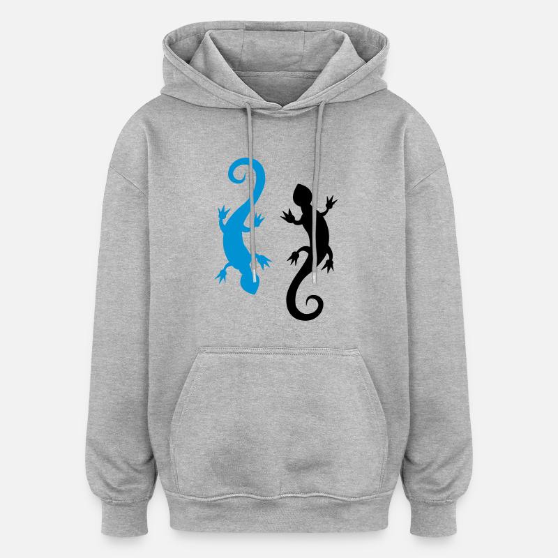 salamander_2 - Sweat à capuche oversize unisexe - gris chiné