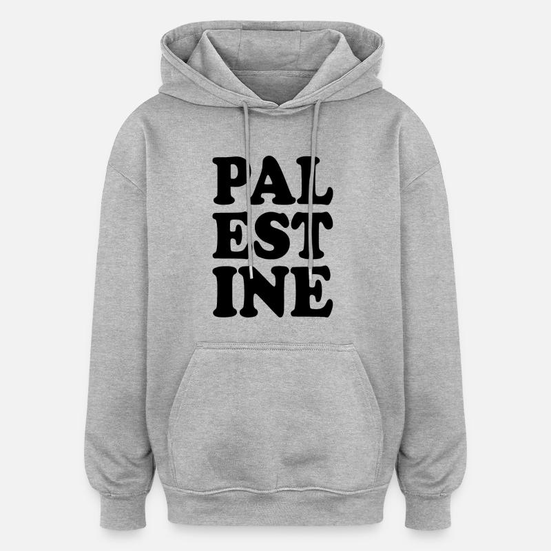 Palestine - Sweat à capuche oversize unisexe - gris chiné