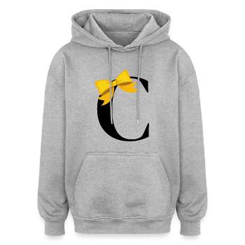 Buchstabe c gelbe Schleife - Oversized Unisex Hoodie - Grau meliert - Vorne - Noah (186cm)