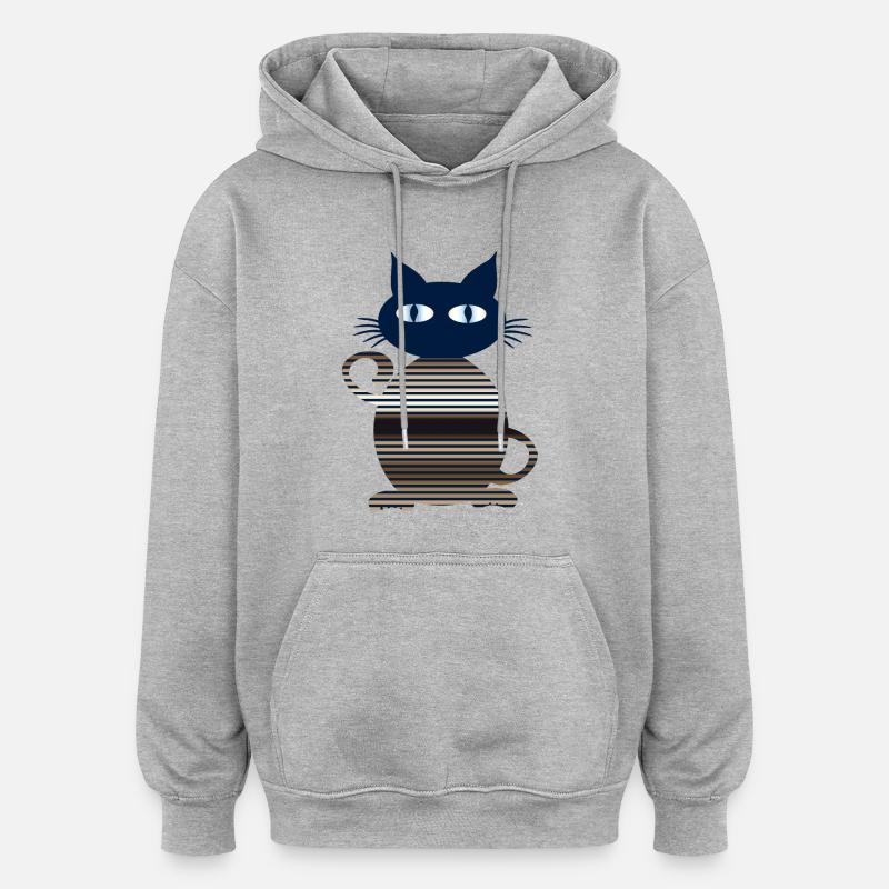 Cat - Oversized Unisex Hoodie - heather grey