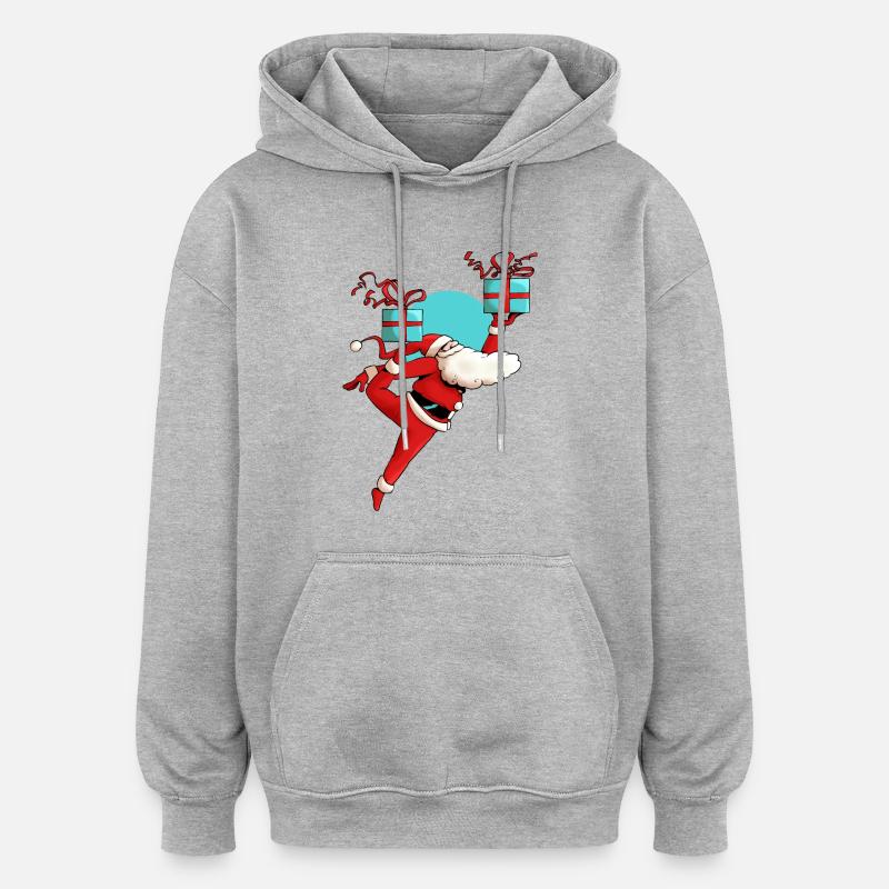 Père Noël danseur - Sweat à capuche oversize unisexe - gris chiné