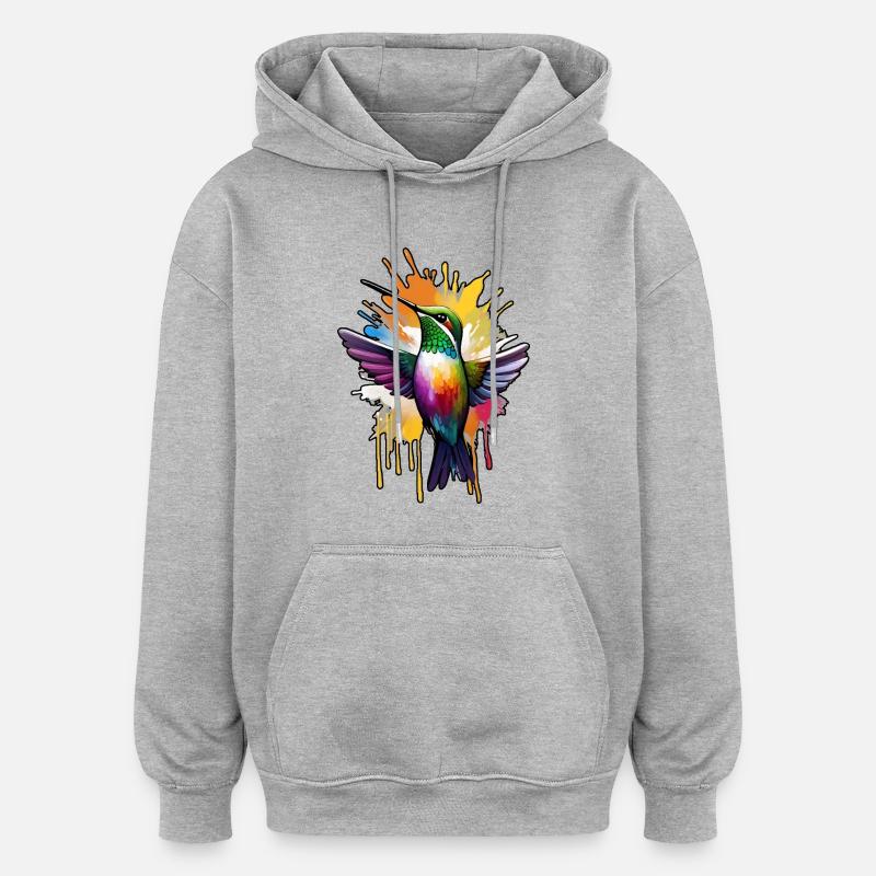 Vogel - Oversized Unisex Hoodie - Grau meliert
