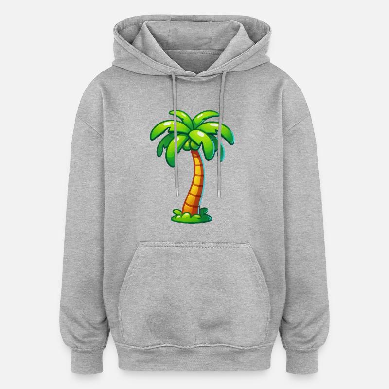 palm tree - Oversized Unisex Hoodie - heather grey