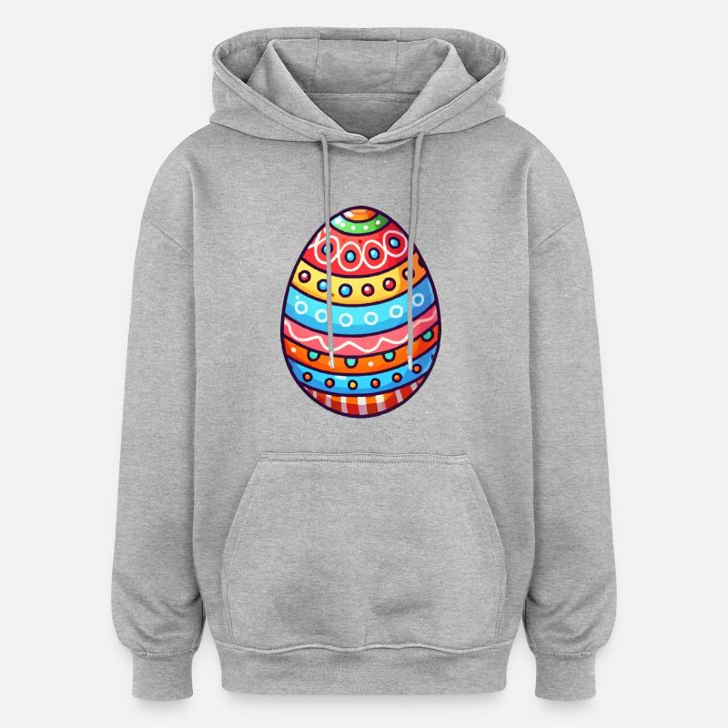 Œuf de Pâques - Sweat à capuche oversize unisexe - gris chiné
