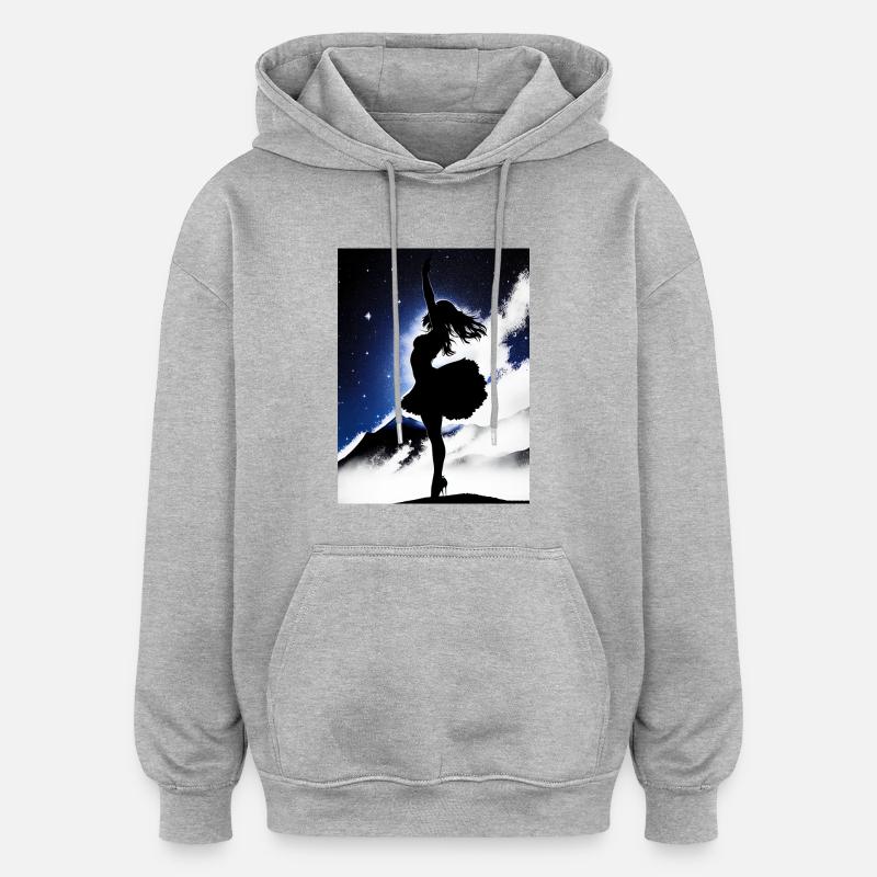 SWS GIRL DANS L’ESPACE - Sweat à capuche oversize unisexe - gris chiné