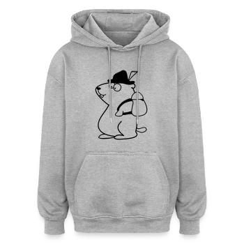 Murmeltier - Oversized Unisex Hoodie - Grau meliert - Vorne - Noah (186cm)