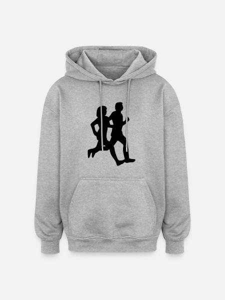 Friedens-Lauf - Oversized Unisex Hoodie - Grau meliert