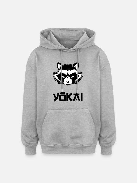 yokai blak - Oversized Unisex Hoodie - heather grey