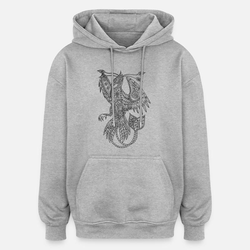 L’ascension du phénix - Sweat à capuche oversize unisexe - gris chiné