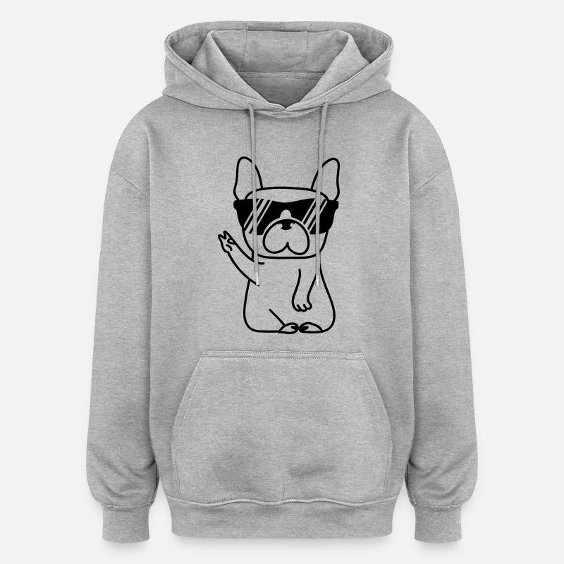 Bully cool - Sweat à capuche oversize unisexe - gris chiné