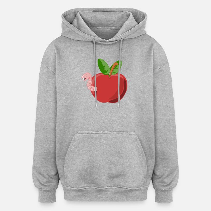 Vers - Sweat à capuche oversize unisexe - gris chiné