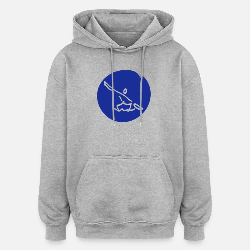 Kayak-chemin - Sweat à capuche oversize unisexe - gris chiné