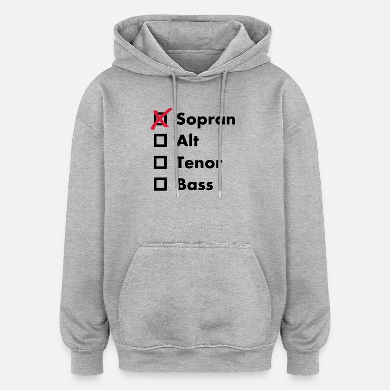 Sopran - Oversized Unisex Hoodie - Grau meliert