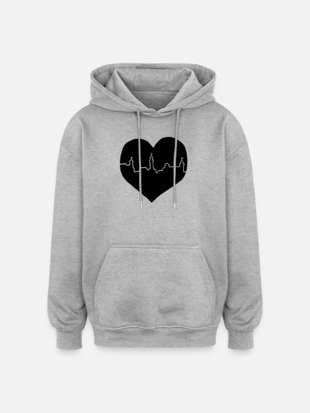 i love Nürnberg - Oversized Unisex Hoodie - Grau meliert