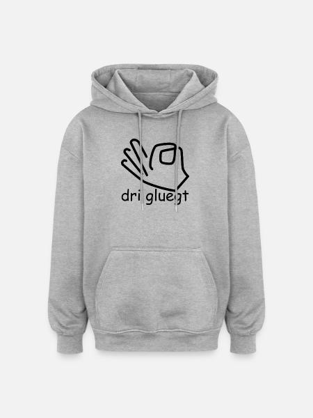 dri gluegt - Oversized Unisex Hoodie - Grau meliert