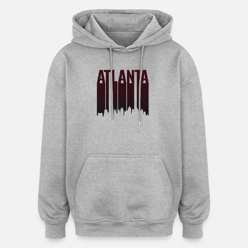 Silhouette verticale de la Skyline d’Atlanta - Sweat à capuche oversize unisexe - gris chiné