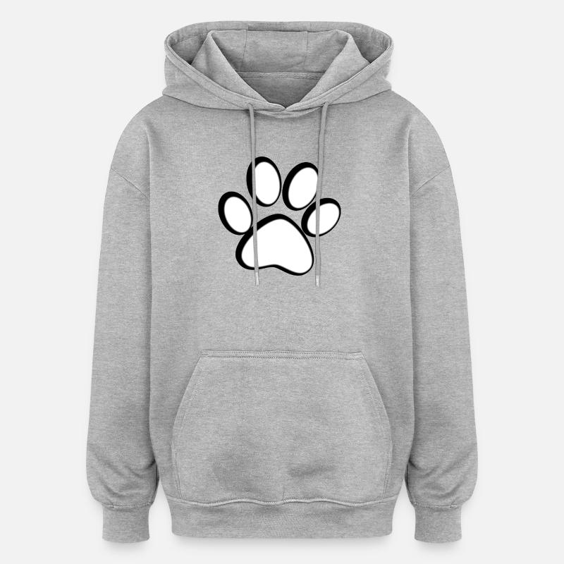 Katzenpfötchen - Oversized Unisex Hoodie - Grau meliert