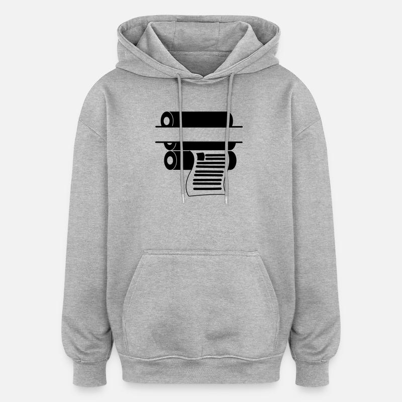 Impression du logo 2 - Sweat à capuche oversize unisexe - gris chiné