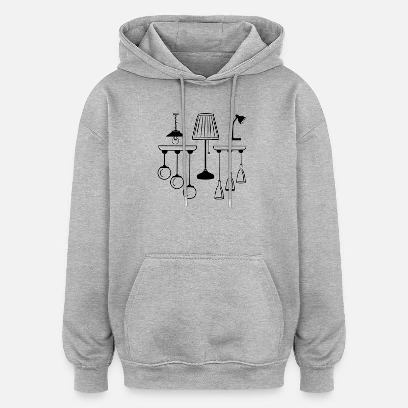Collection de lampes et d’éclairage - Sweat à capuche oversize unisexe - gris chiné