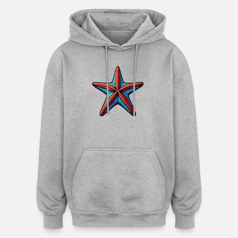 Étoile de mer - Sweat à capuche oversize unisexe - gris chiné